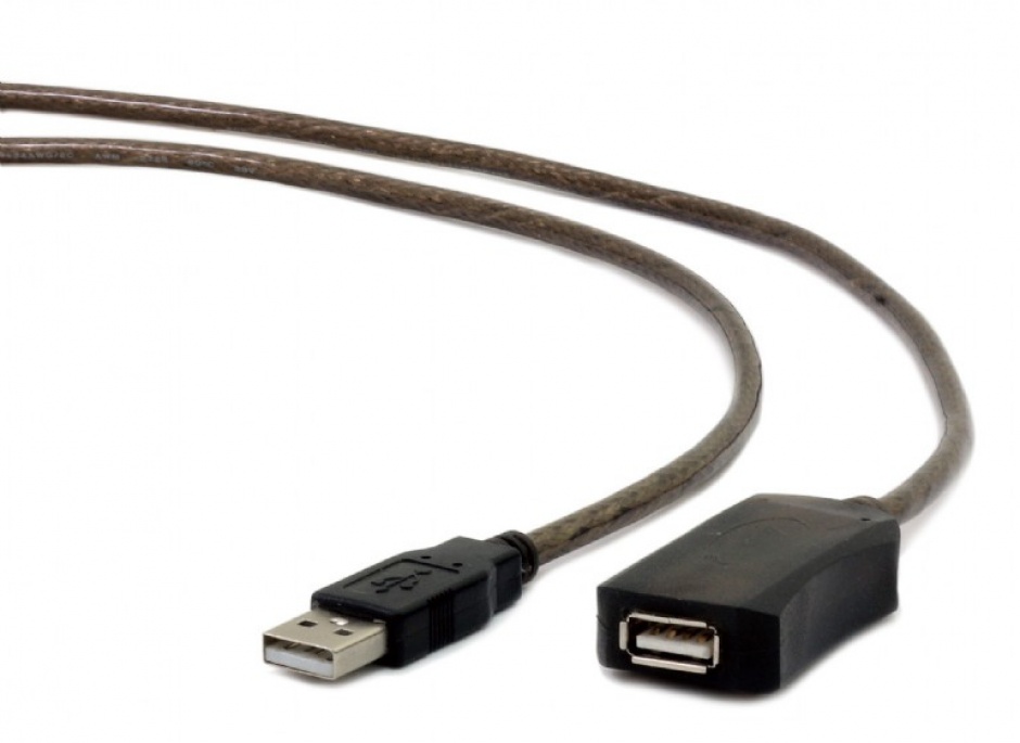 Imagine Cablu prelungitor USB 2.0 T-M 15m activ, Gembird UAE-01-15M